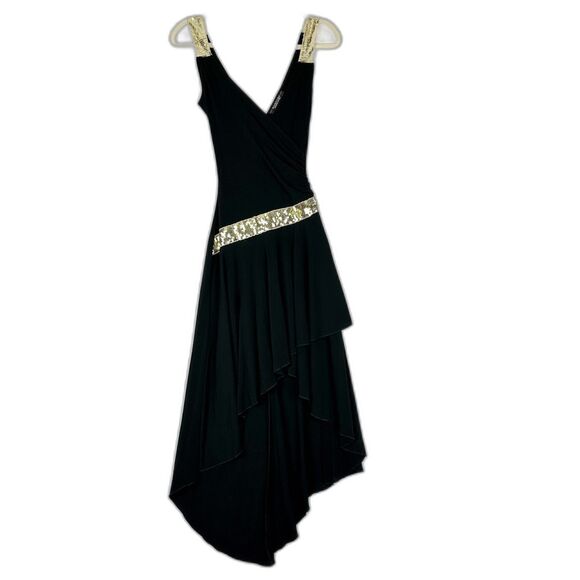 Rampage Vintage Y2K Hi Low Sequins Whimsigoth Maxi Dress Size Small Fairy Black - Picture 1 of 8